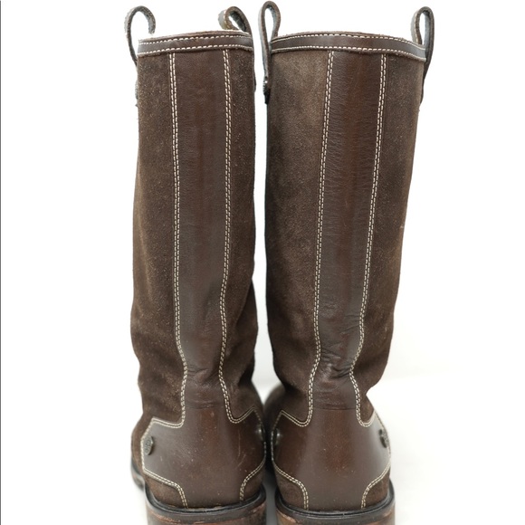 Cole Haan Shearling Boots Womens 8.5B Brown Waterproof Suede Fur - Picture 10 of 12